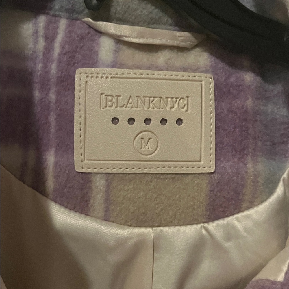 🌻 HOST PICK 🌻 ☔️ Blank NYC Cropped Purple Plaid Design Shacket ☔️ - Picture 4 of 4